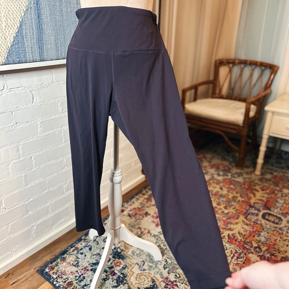 Yogalicious Dark Purple Aubergine Cropped Ankle Leggings